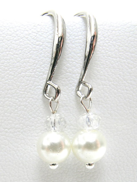 Pink Lily ~ Cute Little Silver Plated Pearl Drops #132