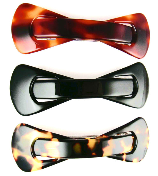 "Naomi" Buckle Bow Barrette ~Handmade in France ~Black