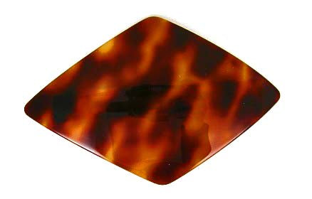 "Julie" Large Diamond Barrette ~ Handmade in France ~ Tortoise