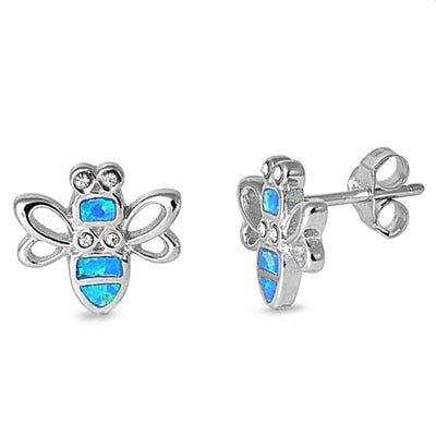 Sterling Silver Bumble Bee Stud Earrings 2-1-1093