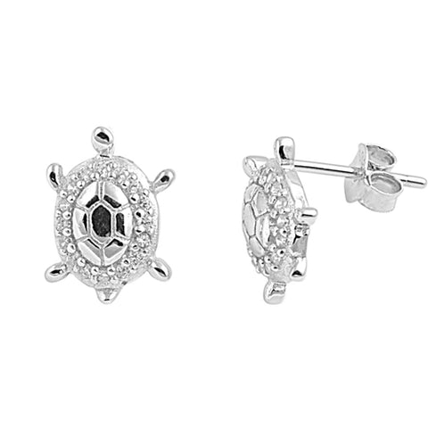 Sterling Silver  Turtle Stud Earrings ~ 2-1-1101