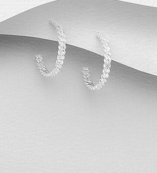 Sterling Silver Wreath Hoop Earrings ~ 2-1-1147