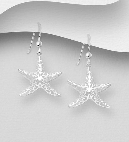 Sterling Silver Filigree Starfish Earrings 2-1-1159