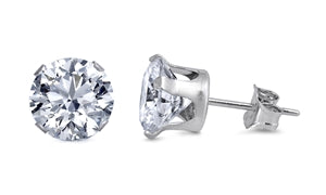 Sterling Silver 4 mm. Round CZ Stud Earrings 2-1-118 Best Seller!
