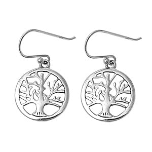 Sterling Silver "Tree of Life" Dangle Earrings ~ 2-1-1195