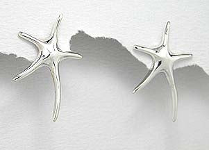 Sterling Silver Stud Large Starfish Earrings ~ 2-1-1193