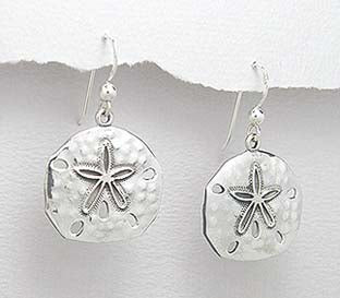 Sterling Silver Sand Dollar Earrings 2-1-672