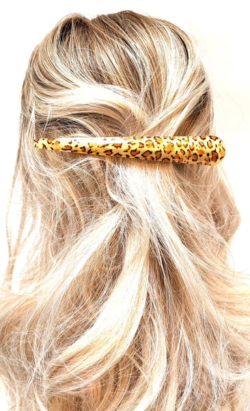 Pink Lily ~"Hazel"  Large Metal Beige Panther Clip #2