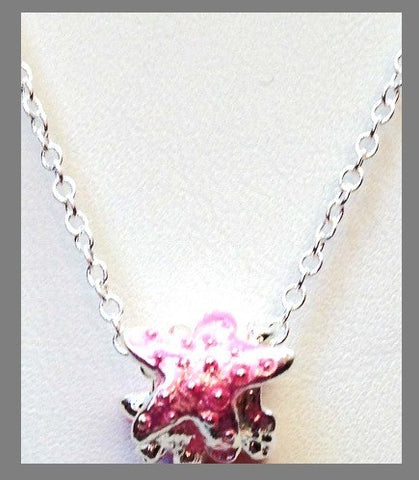 PINK LILY ~ Lovely Beaded Starfish Pendant on 18 inch chain