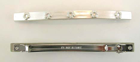 "Florence" Flower Barrette ~ Made in France ~ Moonstone White