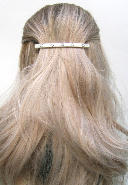 "Florence" Flower Barrette ~ Made in France ~ Moonstone White