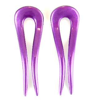 SALE ~ Adele Chignon Pin~ Orchid Colors SET of 2 ~ Made in France