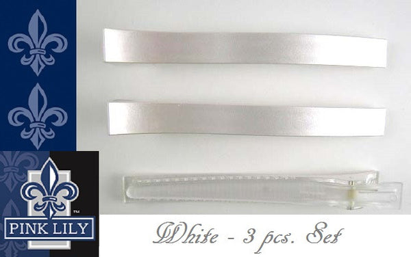 Made in France ~ "Belle" White Styling Clips ~ Set of 3