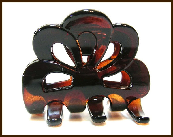 "Anouk" Flower Jaw ~ MADE IN FRANCE ~ Tortoise