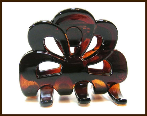 "Anouk" Flower Jaw ~ MADE IN FRANCE ~ Tortoise