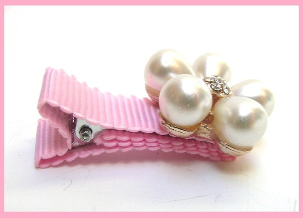 Pink Lily Kids ~ Pearl Bow Hair Pink Clip ~ 2 Styles - #56 #57