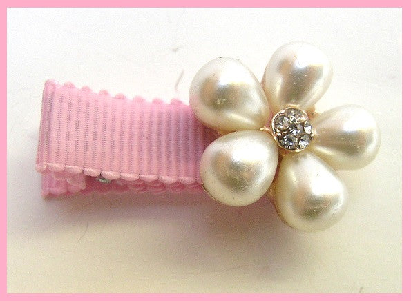 Pink Lily Kids ~ Pearl Bow Hair Pink Clip ~ 2 Styles - #56 #57