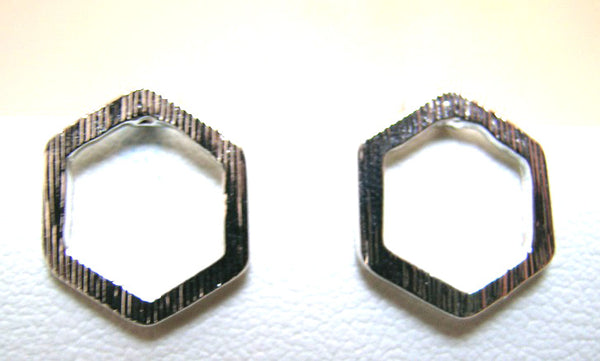 Pink Lily ~ Matte Hexagon Stud Earrings #21