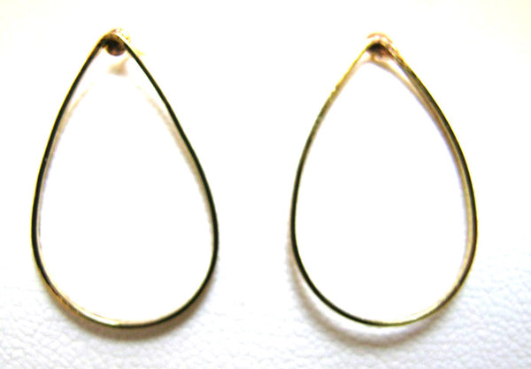 Pink Lily ~ Gold Plated Pear Earrings ~ Light as a Feather! #15