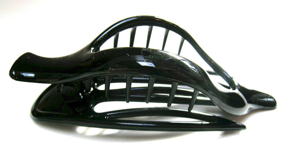 "Heather" Large Jaw ~ Made in France ~ Black