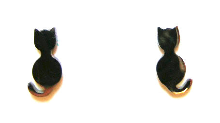 Pink Lily ~ Stainless Steel Solid Cat Stud Earrings #28