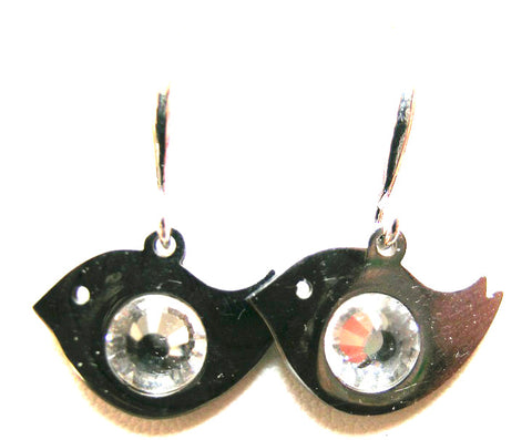 Pink Lily ~ CZ Birdie Drop Earrings #39