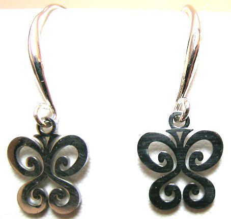 Pink Lily ~ Silver Plated Butterfly ~ Drop Earrings #69