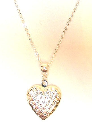 Pink Lily Heart Locket on 18 inch chain #111
