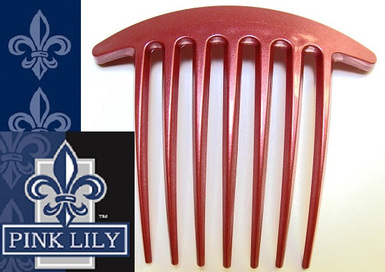 Large Edith Comb~ Pink Grenadine ~ Made in France