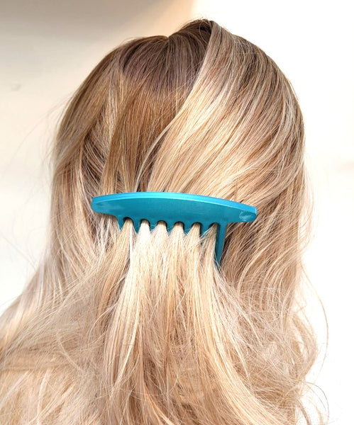 Large Edith Comb~ Turquoise ~ Made in France
