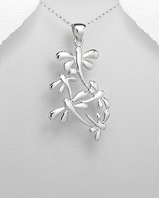 Sterling Silver Triple Dragonfly Pendant on 18 inch chain 5-1-489