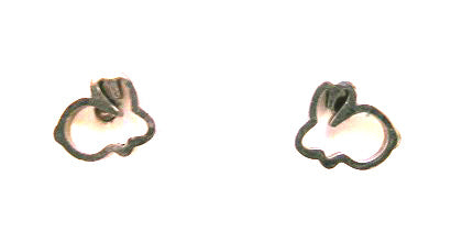 Pink Lily ~  Rose Gold Plated ~ "Rabbit" Stud Earrings ~ Silver Plated  #47