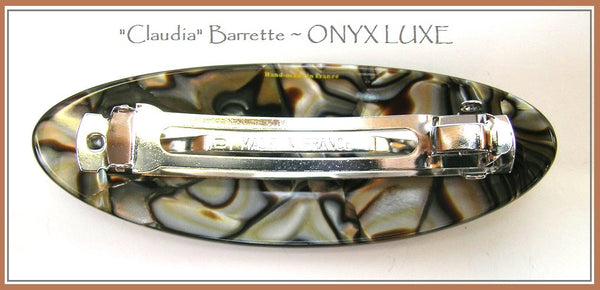 "Claudia" Volume Barrette ~ HANDMADE IN FRANCE ~ Onyx