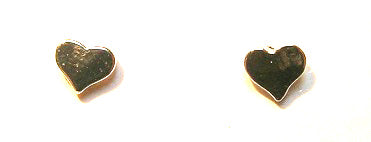 Pink Lily ~ Plated Silver Stud Heart Earrings #135