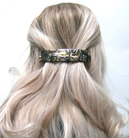 "Davina"Volume Barrette ~ HANDMADE IN FRANCE ~ Onyx