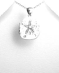 Sterling Silver Sand Dollar Pendant on 18 inch chain 5-1-100