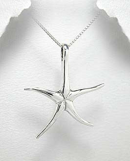 Sterling Silver Large Starfish on 18 inch chain ~ 5-1-180
