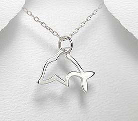 Sterling Silver Whale Pendant on 18 inch Chain 5-1-231
