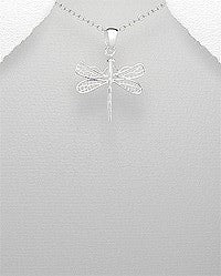 Sterling Silver  Dragonfly Pendant on 18 inch chain 5-1-453