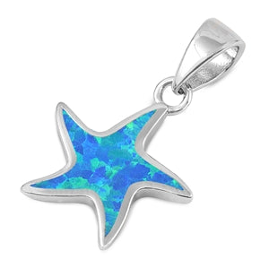 Sterling Silver Starfish Pendant on Italian 18 inch Chain 5-1-496