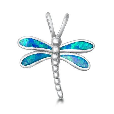 Sterling Silver Blue Dragonfly Pendant on 18 inch chain 5-1-550