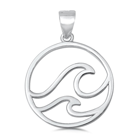 Sterling Silver "Wave" Pendant on 18 inch chain 5-1-591