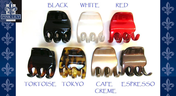 "Stephanie" Large Jaw ~ Made in France ~ Black