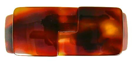 "Charlotte"  Large Solid Bow Barrette ~ Handmade in France ~ Tortoise