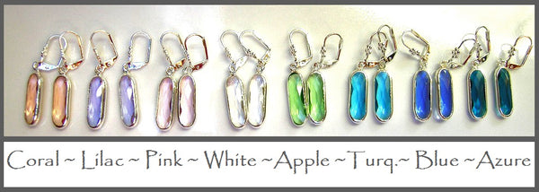 Oval Czech Glass Earrings ~ 5 Lovely Colors #85