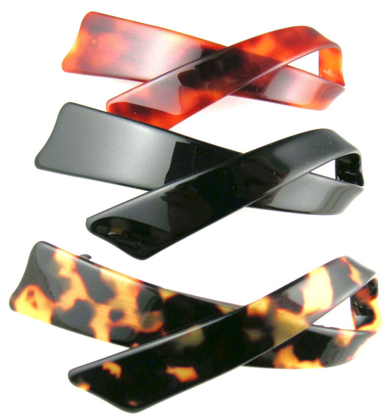 "Collette" Cross Over Bow Volume Barrette ~ Handmade in France ~ Tokyo