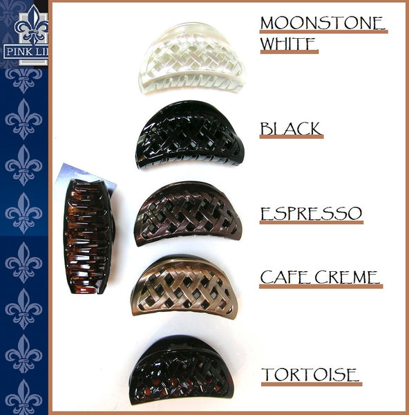 "Constance"  Medium Jaw ~ Made in France ~ Tortoise