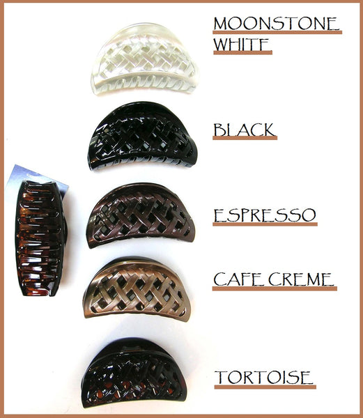 "Constance"  Medium Jaw ~ Made in France ~ Moonstone White