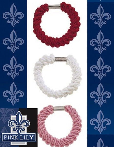 No Tangle Basic Elastic - 3 piece Set: red/white/pink