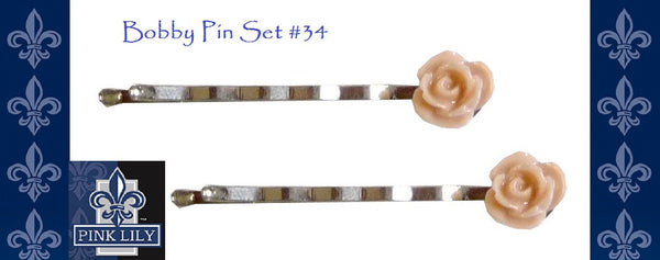 2 Pcs. set ~ Flowers Bobby Pin #34